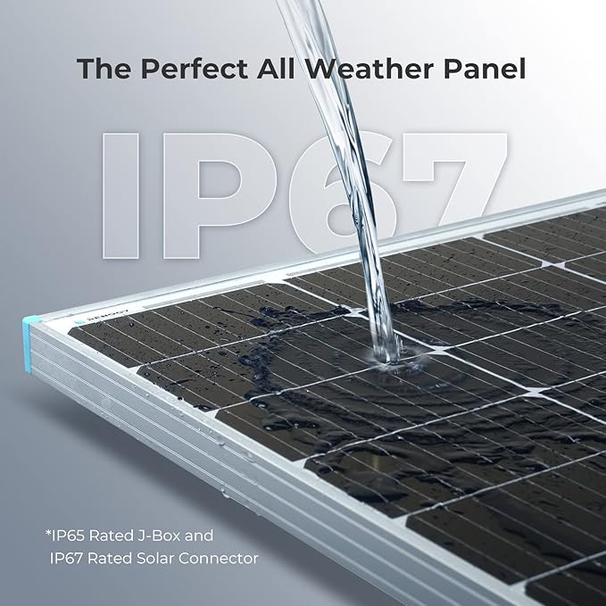 Renogy 2PCS Solar Panels 100 Watt 12 Volt, High-Efficiency Monocrystalline PV Module Power Charger