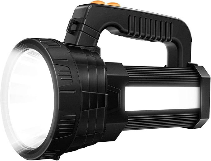 Super Bright LED Spotlight Rechargeable Flashlight 10000 Lumen Handheld Spotlight 10000mAh Long