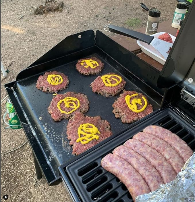 Heavy Duty Steel Griddle for Camp Chef 14" Stove Cooking Systems, Carbon Steel Flat Top with Carry