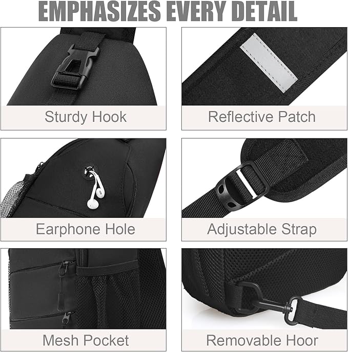 Crossbody Bags for Women Men Trendy Sling Bag Bakpack Casual Chest Bag with Convertible Shoulder