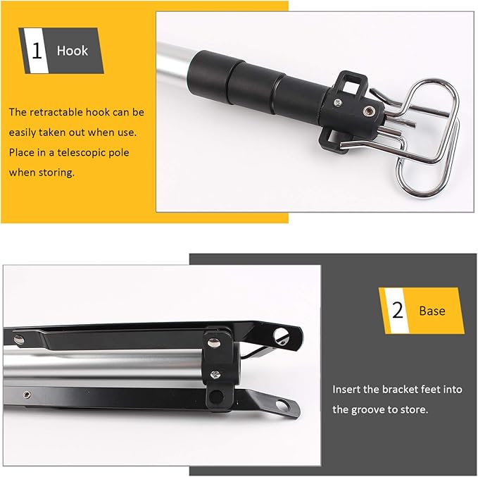 OMUKY Telescopic Lantern Stand with Base Outdoor Camping Lamp Stand Pole Adjustable Lantern Pole