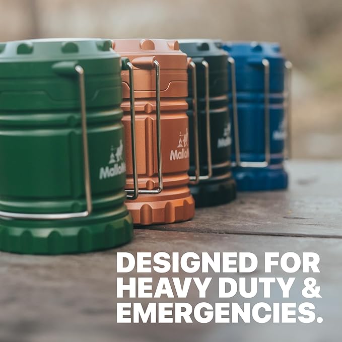 MalloMe Camping Lantern Green Blue 2 Pack Lanterns for Power Outages, Camping Lights for Tent