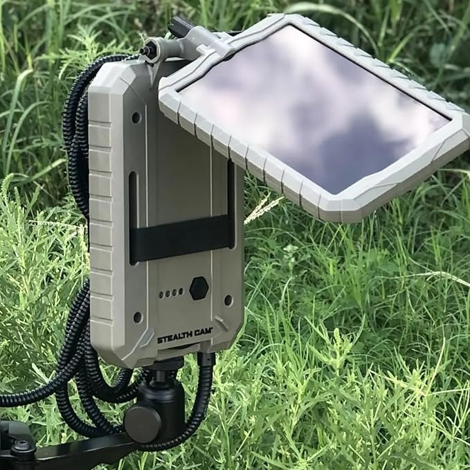 Stealth Cam Sol-Pak 3000mAh Solar Battery Pack with Adjustable T-Swivel Brackets, Durable ABS