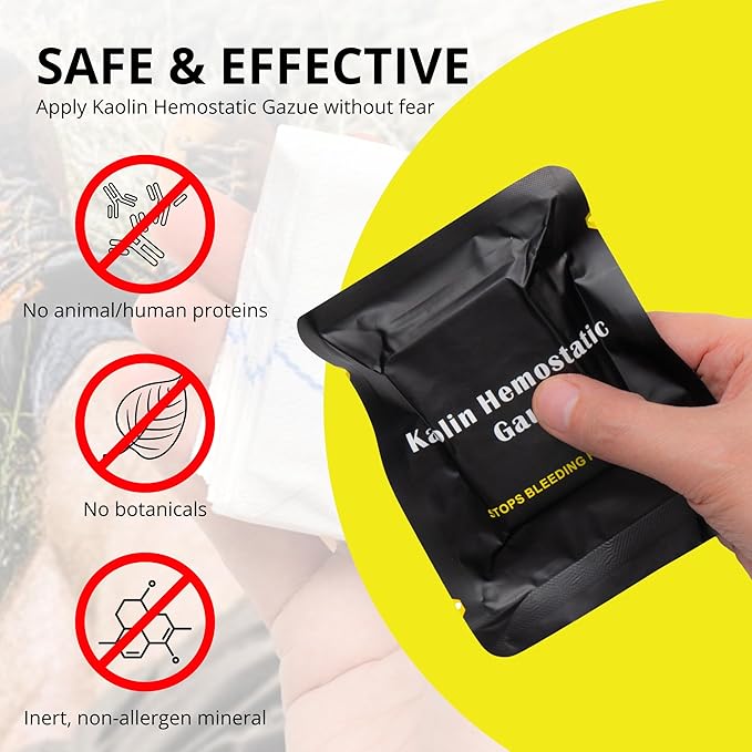 First Aid Advanced Quick Clotting Combat - Flexible Hemostatic - Stop The Bleed kit Faster Wound