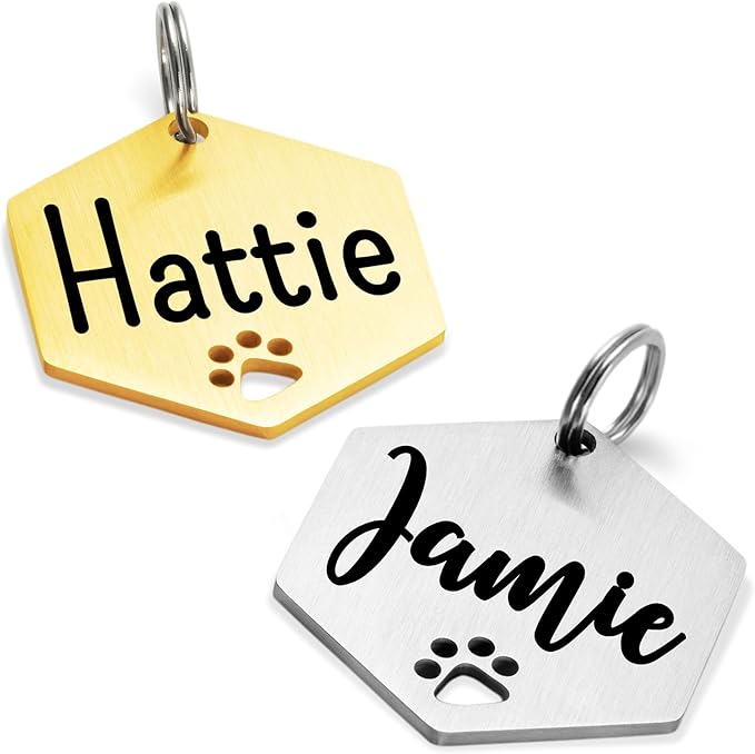 Ultra Joys Dog Tags Personalized for Pets - Hollow Paw Custom Pet ID Tag - Engraved Dog Tag for