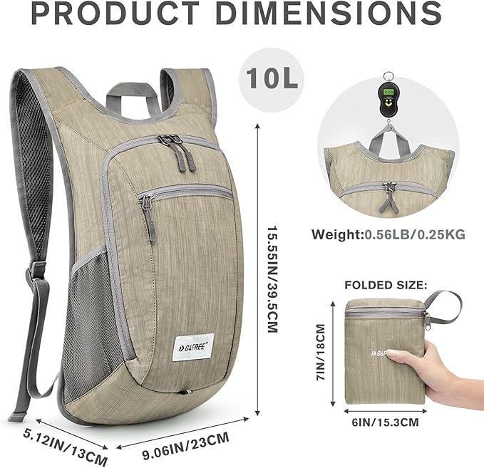 G4Free 10L/15L Hiking Backpack Lightweight Packable Hiking Daypack Small Travel Outdoor Foldable