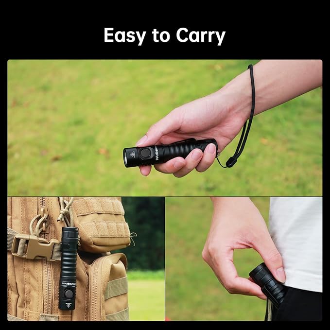 Wurkkos FC11C Led Flashlight Rechargeable High Lumen 1200, Small Powerful Flashlight USB C, Super