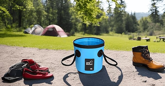 BANCHELLE Collapsible Bucket Water Container Portable Folding Camp Wash Basin for Outdoor Traveling