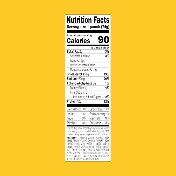 StarKist Chicken Creations Chipotle, 2.6 oz Pouch, 12 pack