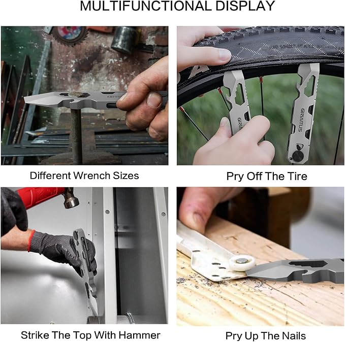 EDC Pry Bar Multitool with Bi-Directional Ratchet Screwdriver & Everlasting Pen, Wrenches, Crowbar