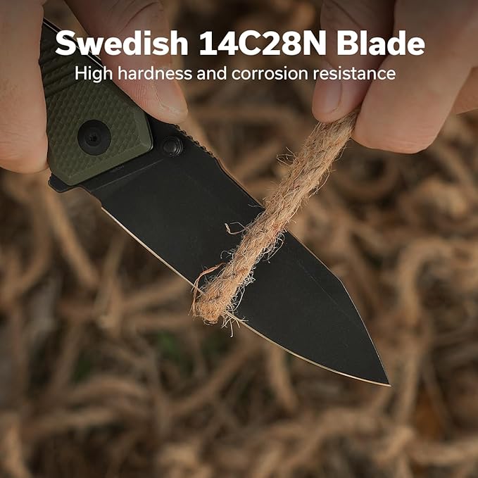 CIVIVI Placoid Pocket Knife for EDC, Folding Knife with 3.67" 14C28N Blade G-10 Handle For Men