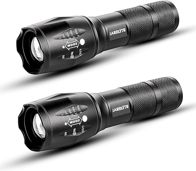 LED Emergency Handheld Flashlight with Adjustable Focus, Water Resistant, 5 Modes, Best Tactical