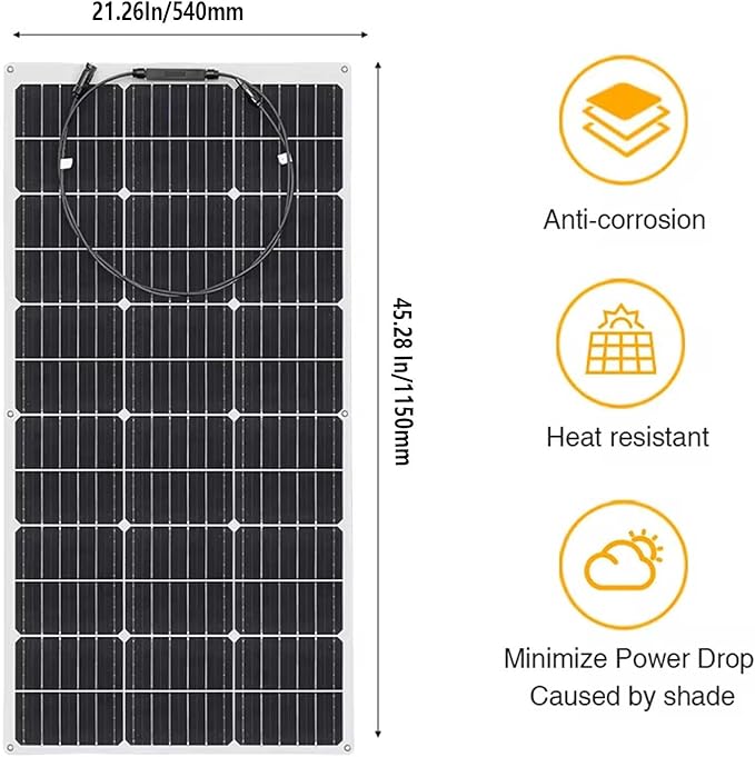 800 Watt Flexible Solar Panel,Portable Monocrystalline Solar Panel 2X400 Watt,Waterproof IP67 for