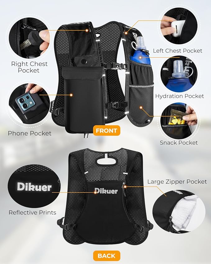 Running Vest for Women Men, Lightweight Hydration Runner Vest with Transparent Waterproof Phone