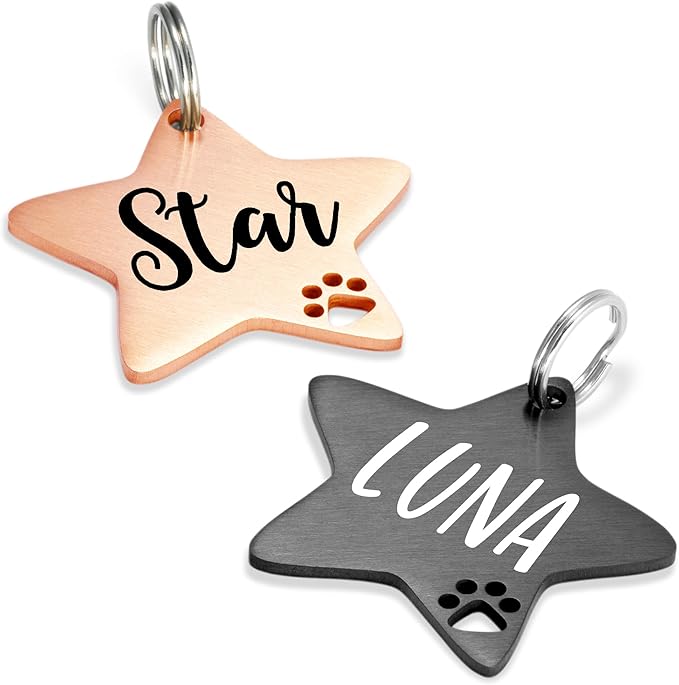 Ultra Joys Dog Tags Personalized for Pets - Hollow Paw Custom Pet ID Tag - Engraved Dog Tag for