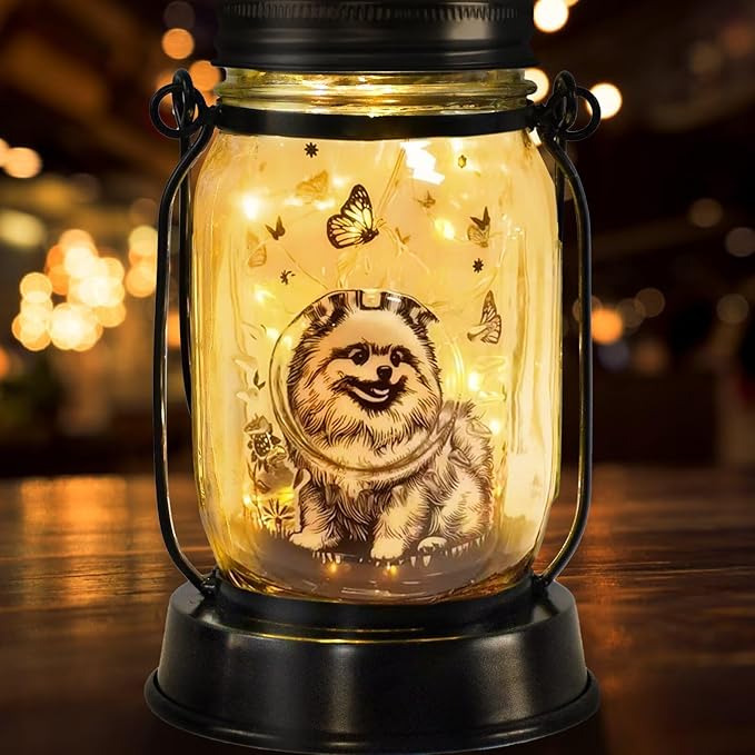 kyoryuger Pomeranian Gifts for Women/Men Pomeranian Solar Lanterns Dog Mom Birthday Dog Lovers