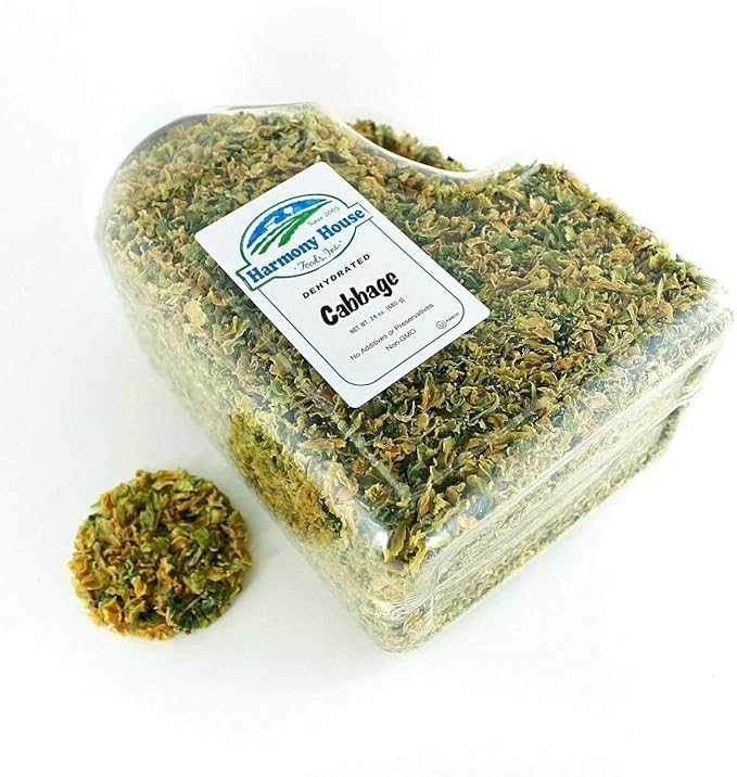 Harmony House Foods Dehydrated Cabbage Flakes - Air Dried Vegetables for Soup and Cooked Dishes