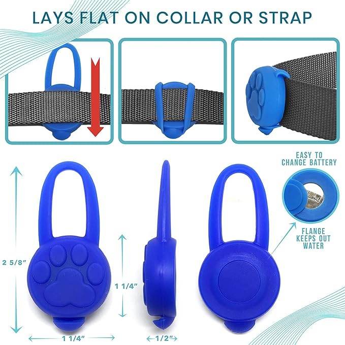 Avando Dog Collar Light, Dog Lights for Might Walking, Waterproof Silicon LED Dog Collar Safety