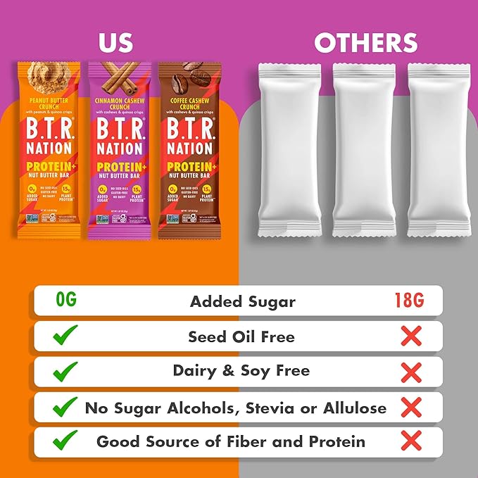 B.T.R. Nation Vegan Keto Plant Based Protein & Fiber Bars - High Protein (Sampler Pack) | (9 Pack)