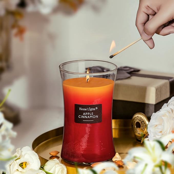 HomeLights 3-Layer Candles for Home Scented, 21.52 OZ Natural Soy Wax Scented Candles Burns Up to