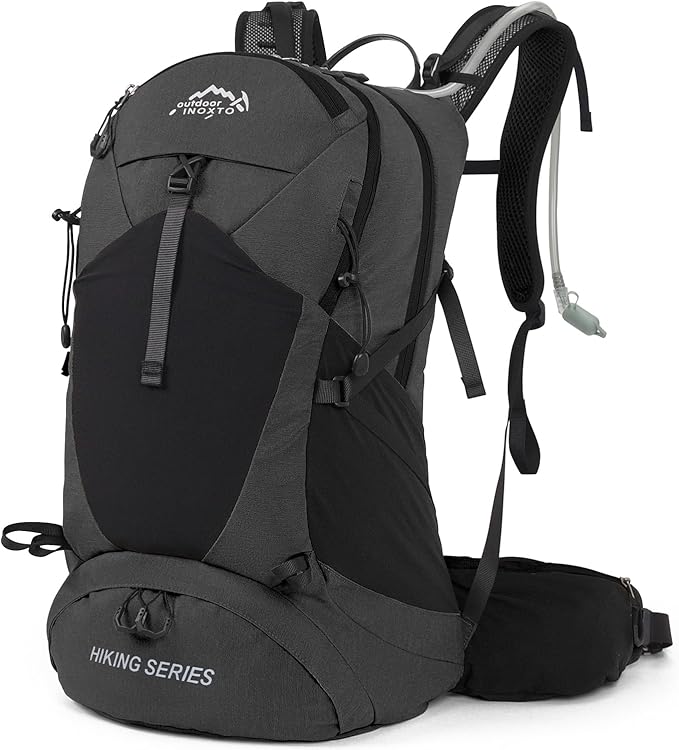 Hiking Backpack, Waterproof Hiking Daypack with 3L Water Bladder and Rain Cover, Lightweight Travel