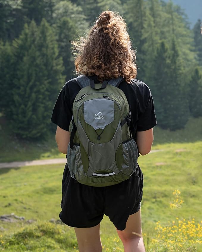 WATERFLY Lightweight Packable Hiking Backpack: 30L Foldable Travel Daypack Ultralight Camping Day
