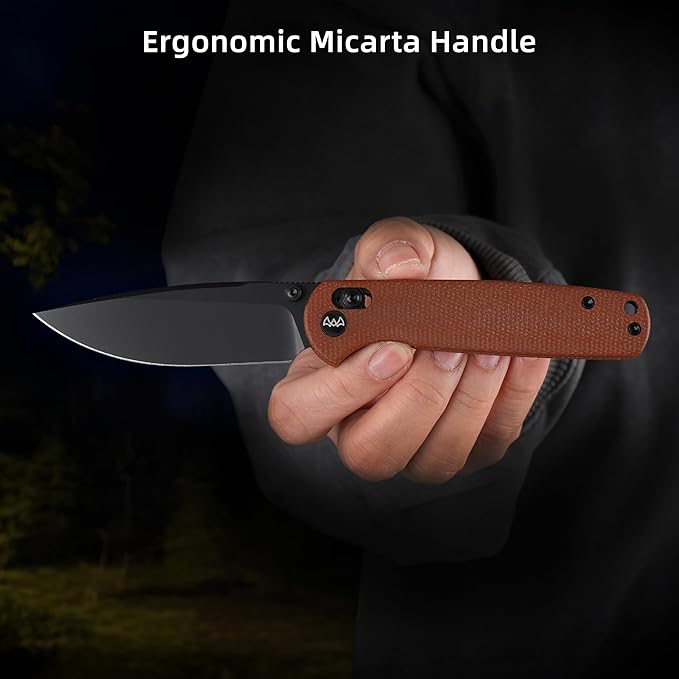 Folding Pocket Knife, 3.23" 14C28N Blade EDC Knife with Clip and Crossbar Lock, Small Pocket Knife