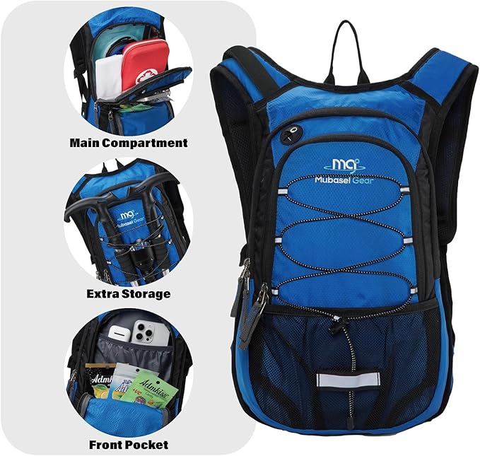 15L Insulated Hydration Backpack Pack with 2L Water Bladder Lightweight Hiking Backpack Bag for