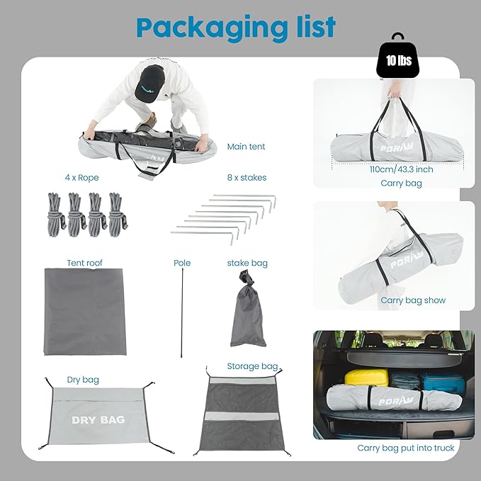 Camping Shower Tent Deluxe Changing Room Easy Set Up Privacy Shelter,Large Toilet Tent with Floor