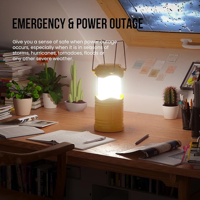 Lichamp LED Camping Lantern, 4 Pack Battery Powered Flashlight for Power Outages, Portable