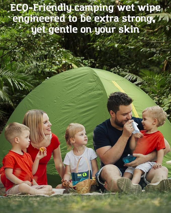 Combat Wipes ACTIVE Outdoor Wet Wipes - Extra Thick Camping Gear, Biodegradable, Body & Hand