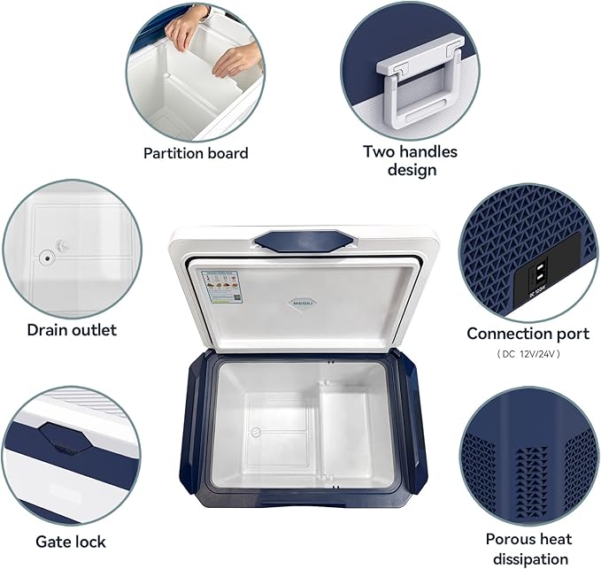 12 Volt Refrigerator Car Fridge Portable 12V 45 Quart Freezer Compressor Cooler 12V/24V DC 110～240