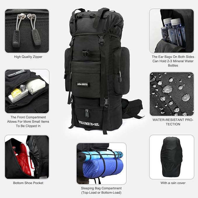 85L Lightweight Internal Frame Hiking Backpack for Men Women, Waterproof Travel Camping Backpack