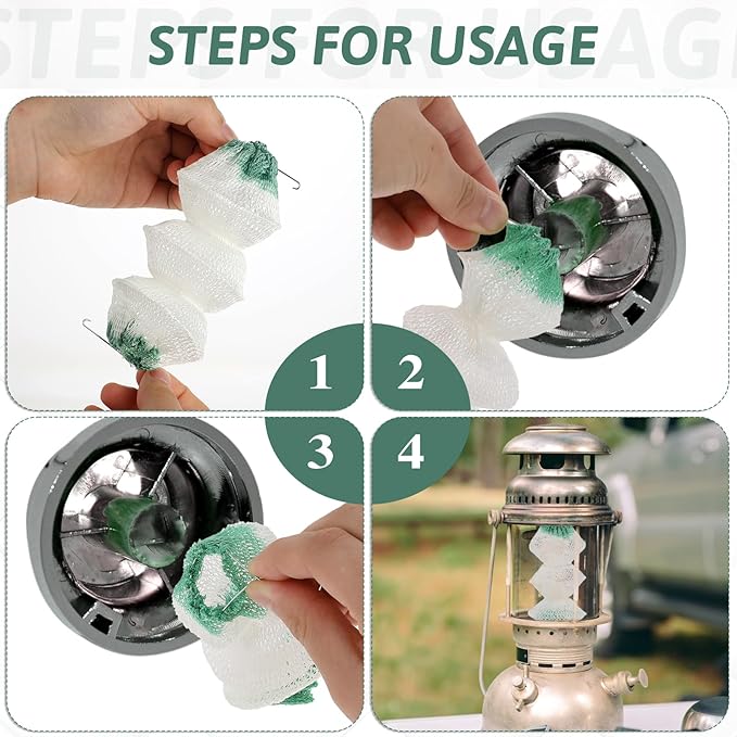 12 Pcs Lantern Mantles Gas Lantern Mantles 3-Layer Gas Lamp Mantles Propane Lantern Mantles