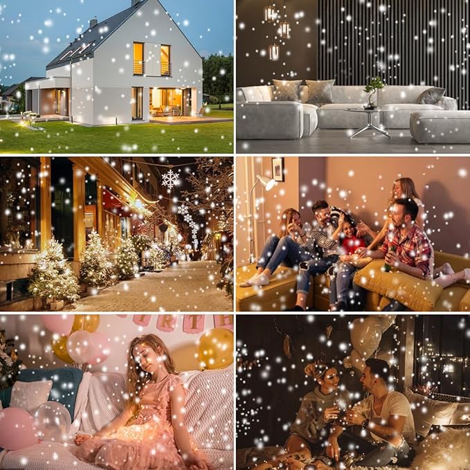 Christmas Snowfall Projector Lights, Holiday Projector Lights Waterproof Snow Flurries Landscape