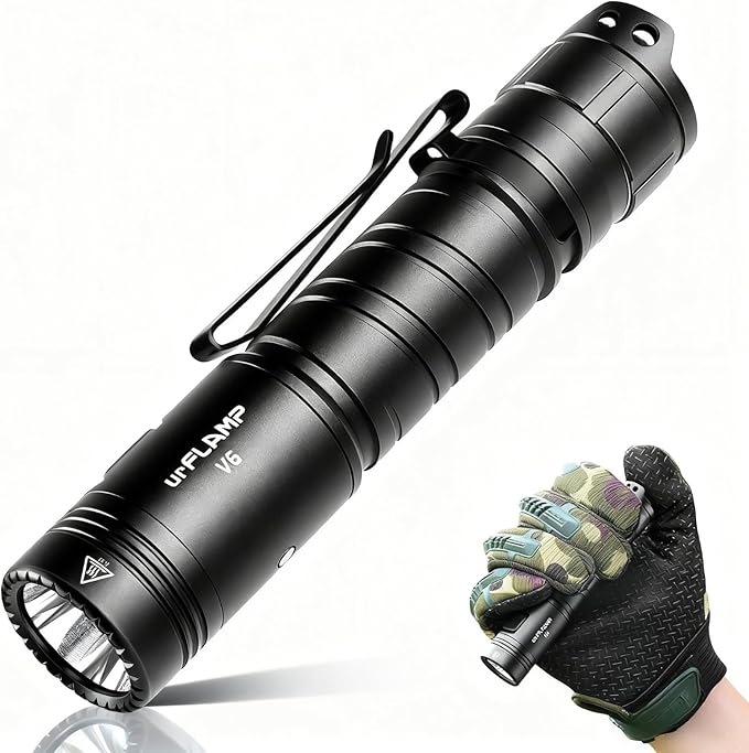 V6 1300 Lumens Rechargeable Flashlight, Compact & Powerful LED Flashlights with Type-C Fast