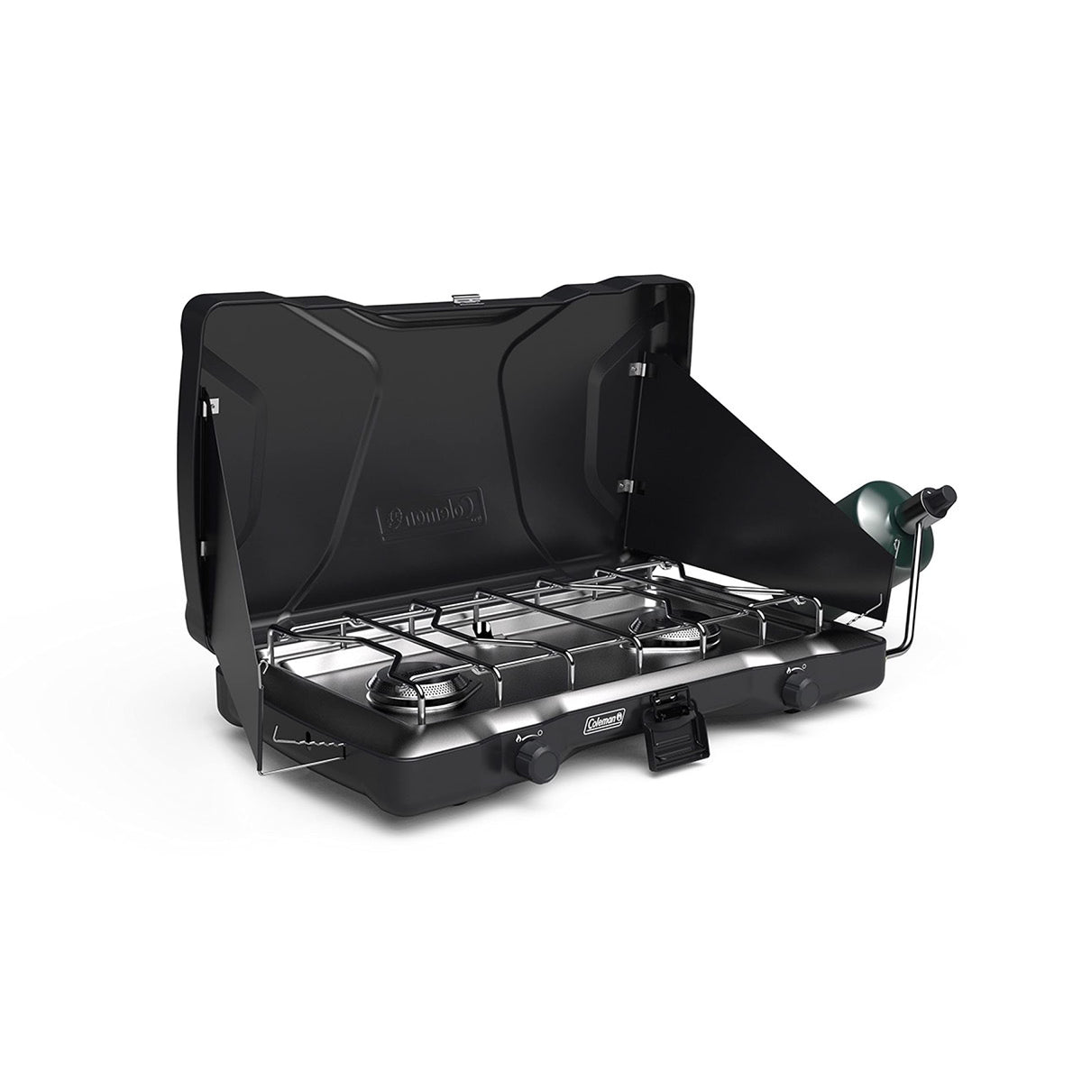 Coleman Triton 2-Burner Propane Stove, Portable Camping Cooktop with 2 Adjustable Burners & Wind