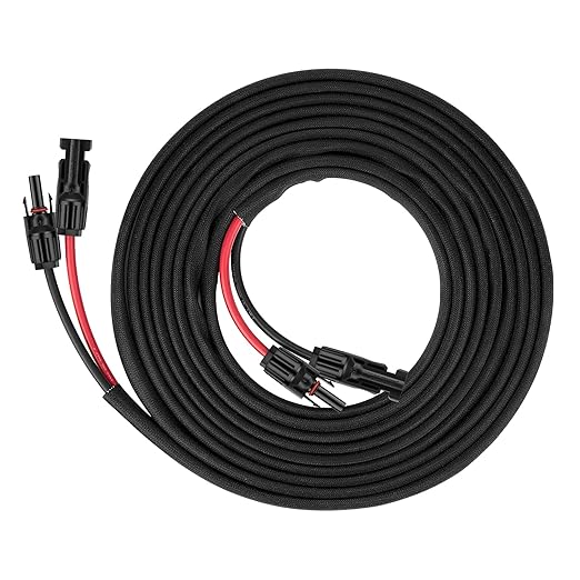 30FT 10AWG Solar Panel Extension Cable with Female and Male Connectors, Solar Cable for Solar