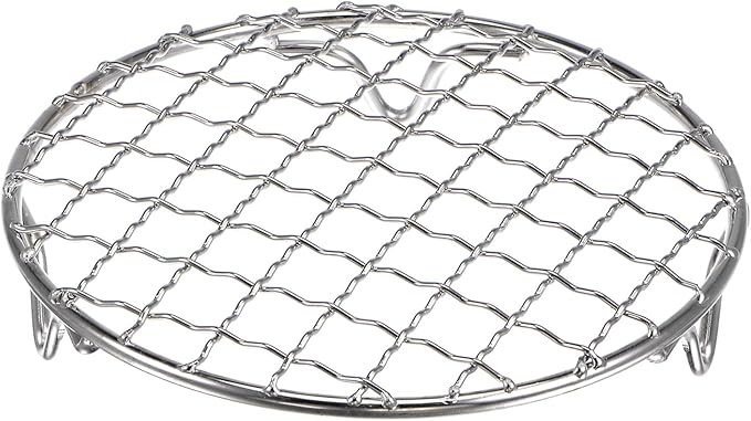 HARFINGTON Round Cooking Rack 5-inch 201 Stainless Steel Cross Wire Barbecue Grill Net with 20mm