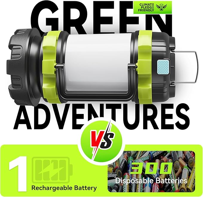 AlpsWolf Camping Flashlight, 6 Modes Camping Lantern Rechargeable LED Lantern for Power Outage