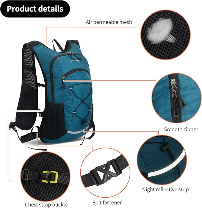 15L Small Hiking Backpack Lightweight Hydration Backpack for Men Women, Warterproof Hiking Daypack