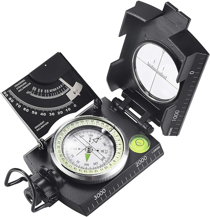 Eyeskey Multifunctional Military Sighting Navigation Compass with Inclinometer | Impact Resistant &