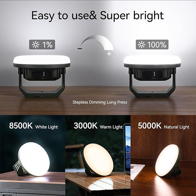 VAVOFO 30W LED Camping Lantern Rechargeable, 124 LED with 3 Lighting Modes, 3000LM, 7200mAh