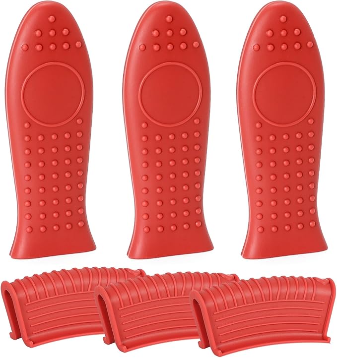 Joyhalo Cast Iron Skillet Handle Covers - 6 Pack, Heat Resistant, Silicone Pot Handle Sleeve Covers