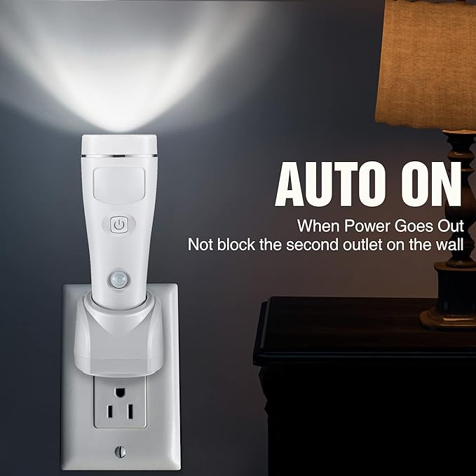Enhon 4 in 1 LED Emergency Lights for Home Power Failure, 6 Pack Rechargeable Plug in Flashlight