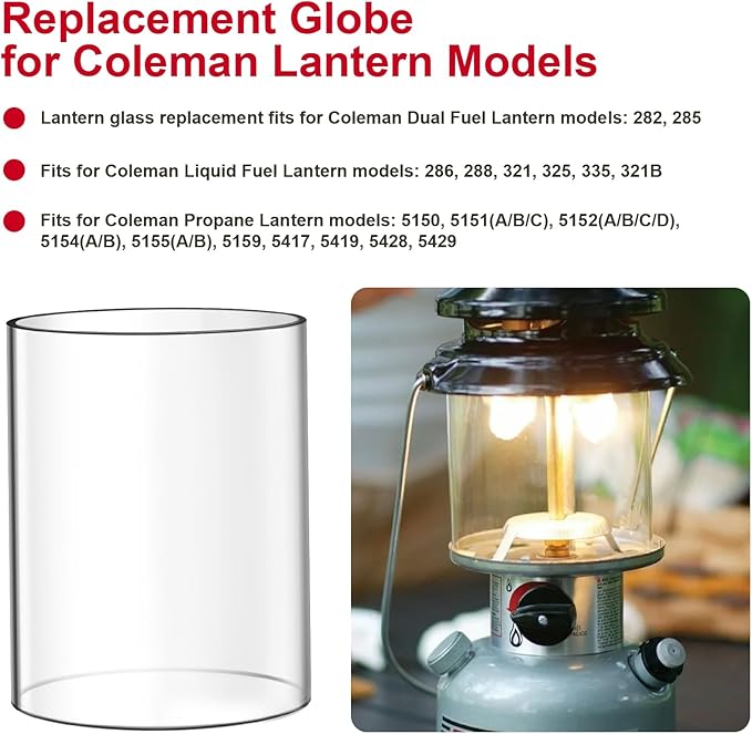 Lantern Glass Replacement for Coleman Lanterns Glass Globe Compatible with Coleman Propane Lantern