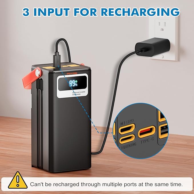 Portable Power Station, 27,000mAh Outdoor Generator with Built in Cable, Portable Power Bank Backup