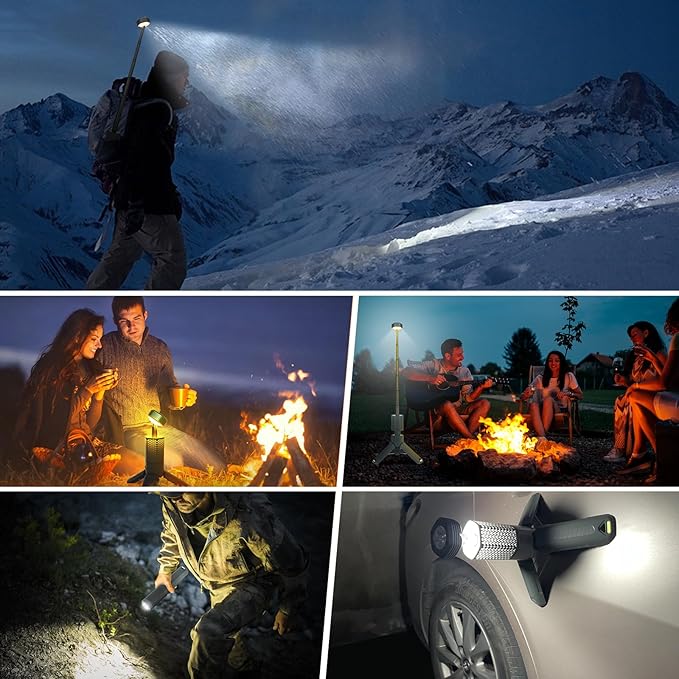 Telescopic Camping Lights,Portable Camping Lantern with Storage Bag,10500mAh Rechargeable Outdoor