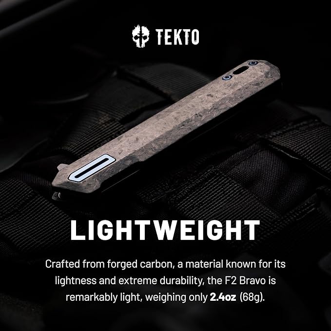 F2 Bravo Folding Pocket Knife - D2 Steel Blade, Ceramic Ball Bearings - EDC - Snap, Swift Flip for