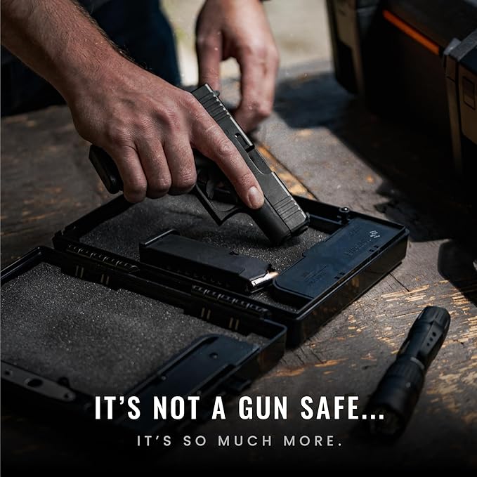 STOPBOX Gun Safe Alternative - Tactical Handgun Storage, Instant Access Portable Gun Case, TSA